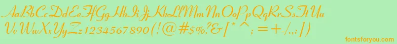 Ribbon131BoldBt Font – Orange Fonts on Green Background
