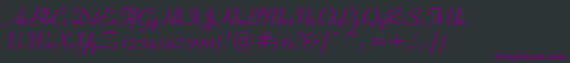 フォントRibbon131BoldBt – 黒い背景に紫のフォント