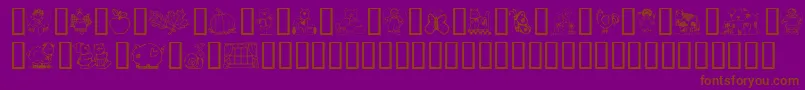 Lauriescountry-Schriftart – Braune Schriften auf violettem Hintergrund