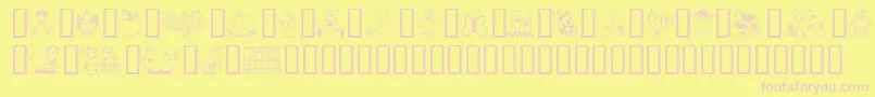 Lauriescountry Font – Pink Fonts on Yellow Background