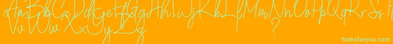 Winchester-Schriftart – Grüne Schriften auf orangefarbenem Hintergrund