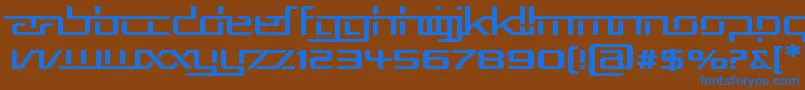 フォントRepublikaVExp – 茶色の背景に青い文字