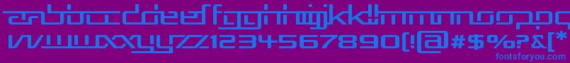 フォントRepublikaVExp – 紫色の背景に青い文字