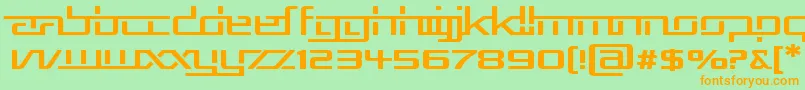 RepublikaVExp Font – Orange Fonts on Green Background