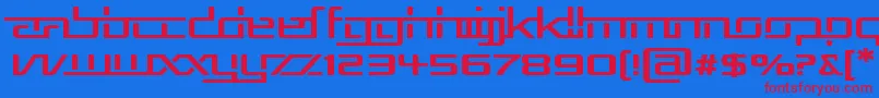 RepublikaVExp Font – Red Fonts on Blue Background
