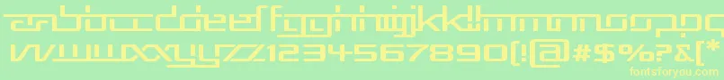 RepublikaVExp-fontti – keltaiset fontit vihreällä taustalla