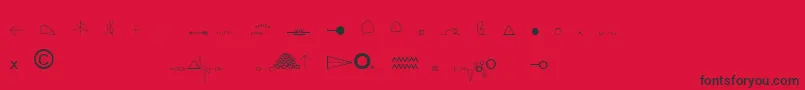 Шрифт EsriOrdnanceSurvey – чёрные шрифты на красном фоне
