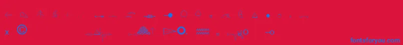 EsriOrdnanceSurvey-Schriftart – Blaue Schriften auf rotem Hintergrund