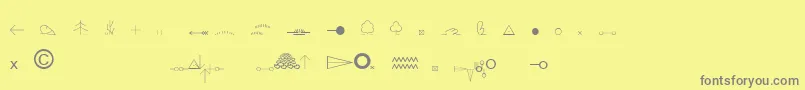 EsriOrdnanceSurvey-Schriftart – Graue Schriften auf gelbem Hintergrund