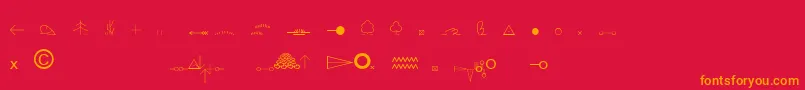 EsriOrdnanceSurvey Font – Orange Fonts on Red Background