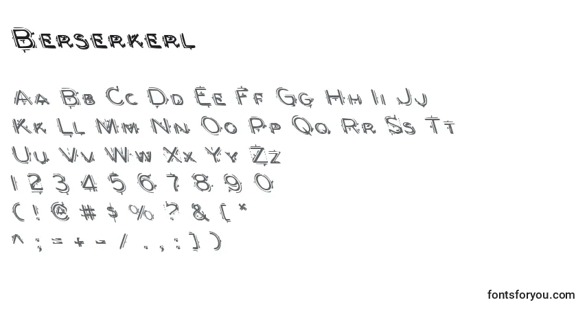 Шрифт Berserkerl – алфавит, цифры, специальные символы