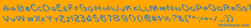 Berserkerl Font – Blue Fonts on Orange Background