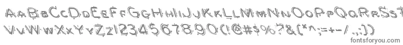 Berserkerl-fontti – harmaat kirjasimet valkoisella taustalla