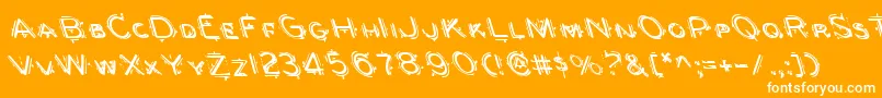 Berserkerl-Schriftart – Weiße Schriften auf orangefarbenem Hintergrund