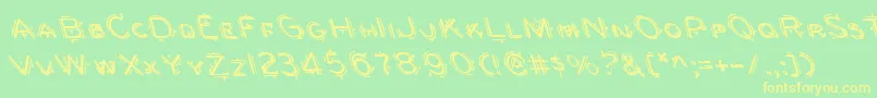 Berserkerl Font – Yellow Fonts on Green Background