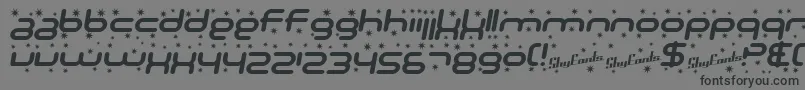 Шрифт SfTechnodelightBoldItalic – чёрные шрифты на сером фоне