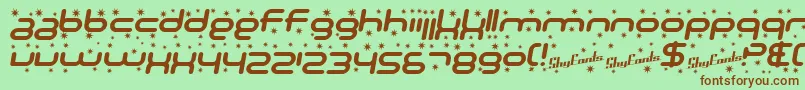 SfTechnodelightBoldItalic Font – Brown Fonts on Green Background