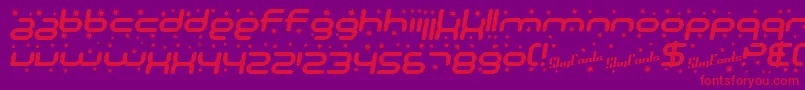 SfTechnodelightBoldItalic Font – Red Fonts on Purple Background