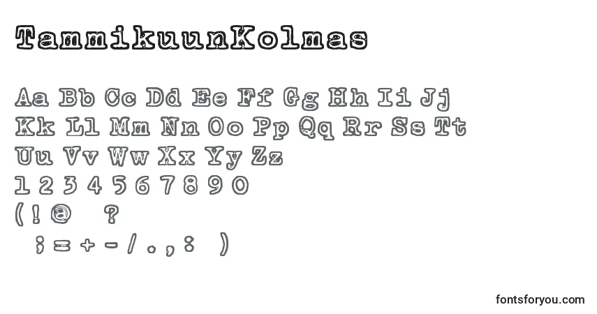 Czcionka TammikuunKolmas – alfabet, cyfry, specjalne znaki