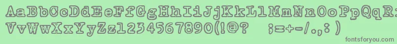 フォントTammikuunKolmas – 緑の背景に灰色の文字