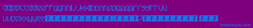 フォントFrenchElectric – 紫色の背景に青い文字