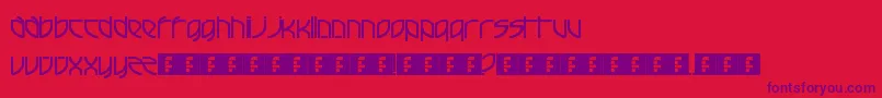フォントFrenchElectric – 赤い背景に紫のフォント