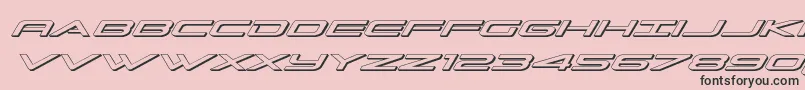 Grandsporti3Dtal-Schriftart – Schwarze Schriften auf rosa Hintergrund