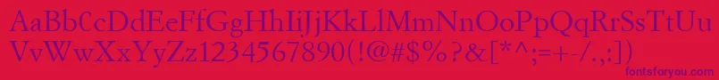 SimonciniGaramondLt Font – Purple Fonts on Red Background