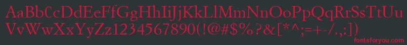 SimonciniGaramondLt Font – Red Fonts on Black Background