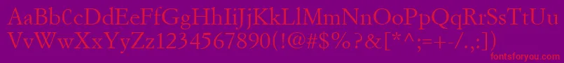 SimonciniGaramondLt Font – Red Fonts on Purple Background