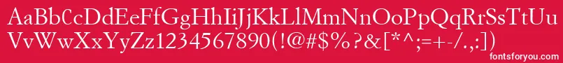 SimonciniGaramondLt Font – White Fonts on Red Background