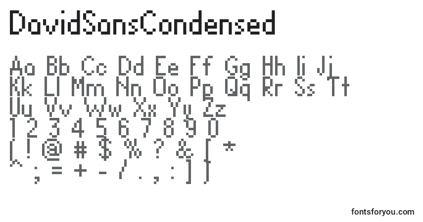 Schriftart DavidSansCondensed – Alphabet, Zahlen, spezielle Symbole