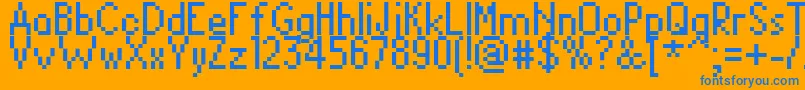 DavidSansCondensed Font – Blue Fonts on Orange Background