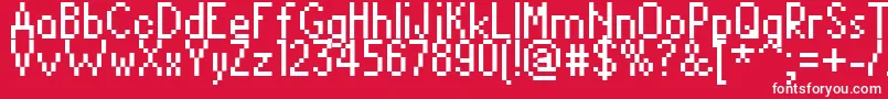 フォントDavidSansCondensed – 赤い背景に白い文字