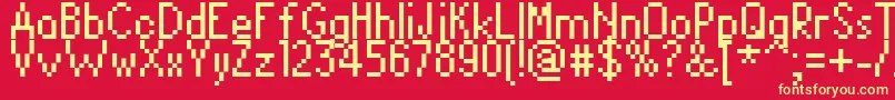 DavidSansCondensed Font – Yellow Fonts on Red Background