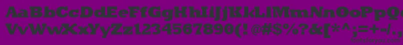 Kleinslabserifblaxx-Schriftart – Schwarze Schriften auf violettem Hintergrund