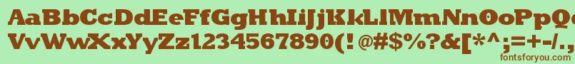 Kleinslabserifblaxx Font – Brown Fonts on Green Background