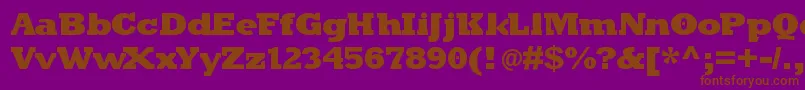 フォントKleinslabserifblaxx – 紫色の背景に茶色のフォント