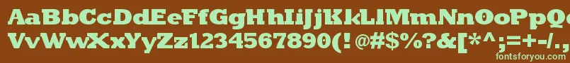 Kleinslabserifblaxx Font – Green Fonts on Brown Background