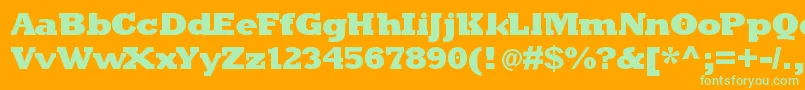 Kleinslabserifblaxx Font – Green Fonts on Orange Background