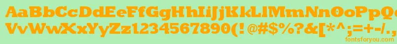 Kleinslabserifblaxx Font – Orange Fonts on Green Background