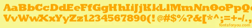 Kleinslabserifblaxx Font – Orange Fonts on Yellow Background