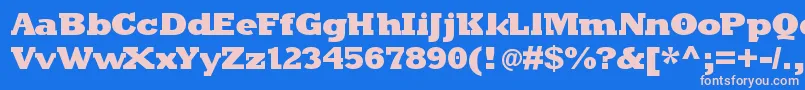 Kleinslabserifblaxx Font – Pink Fonts on Blue Background