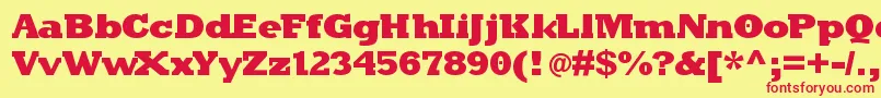 Kleinslabserifblaxx Font – Red Fonts on Yellow Background