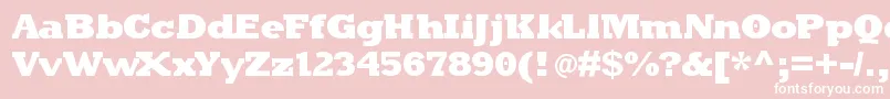 Kleinslabserifblaxx-fontti – valkoiset fontit vaaleanpunaisella taustalla