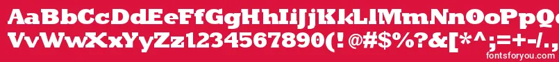 Kleinslabserifblaxx-fontti – valkoiset fontit punaisella taustalla