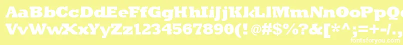 Kleinslabserifblaxx-Schriftart – Weiße Schriften auf gelbem Hintergrund