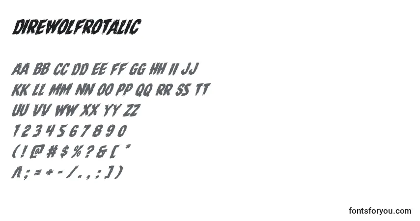 Direwolfrotalic Font – alphabet, numbers, special characters