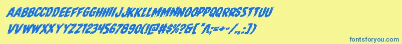 Direwolfrotalic Font – Blue Fonts on Yellow Background