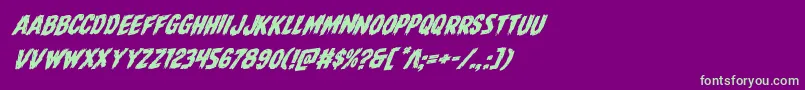 Direwolfrotalic Font – Green Fonts on Purple Background